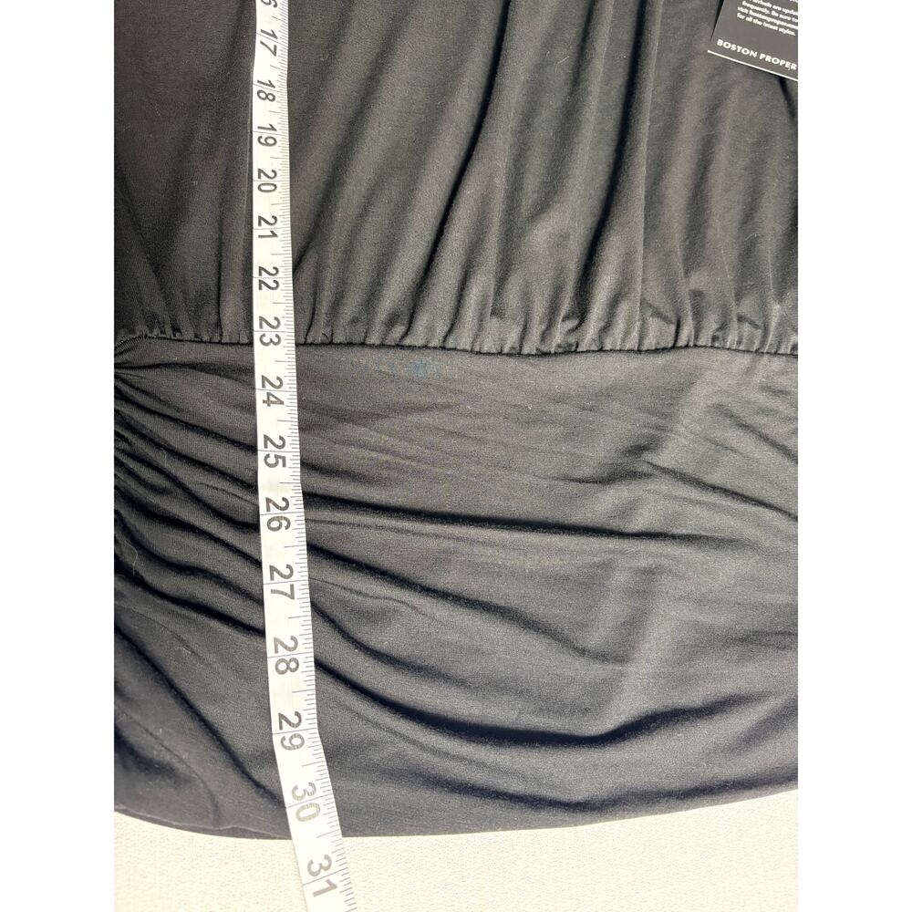 Boston Proper Black Ruched Banded Dolman Sleeve Top Size XL - Picture 7 of 8